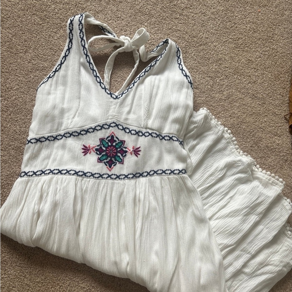 Hollister White Spring Summer Halter Dress - Medium
